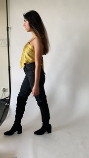 Lurex Jacquard Knotted Top