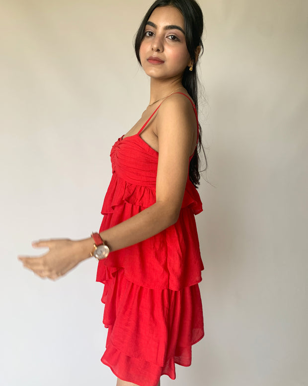 Red Ruffles Dress