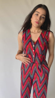 Retro Print Vest & Trousers Set