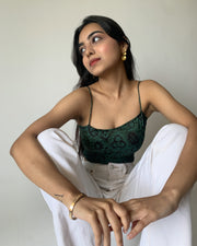 Jungle Green Lace Back Top