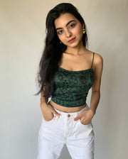 Jungle Green Lace Back Top