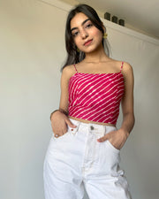 Raspberry Lace Back Top