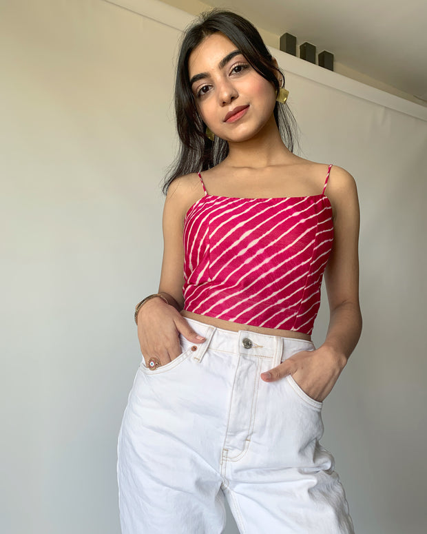 Raspberry Lace Back Top