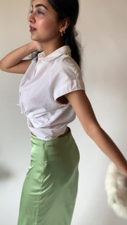 Light Green Satin Skirt