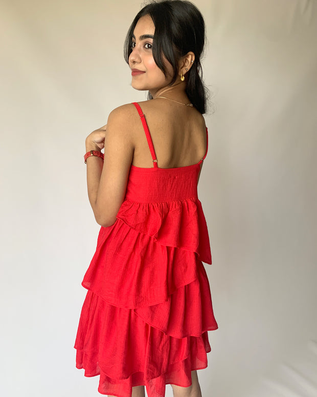 Red Ruffles Dress