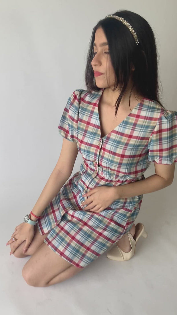 Cotton Candy Puff Sleeves Dress