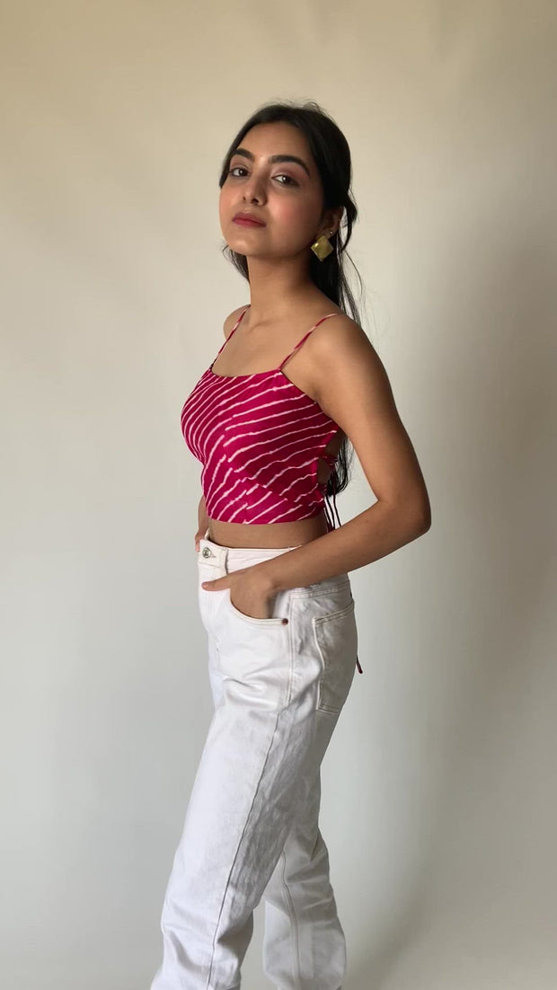 Raspberry Lace Back Top