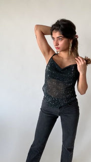 Sequin Sheer Top