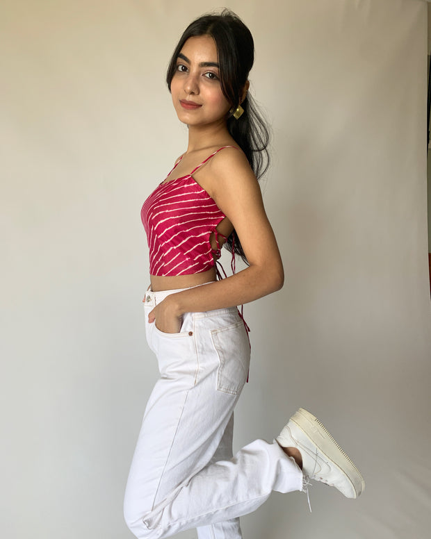 Raspberry Lace Back Top