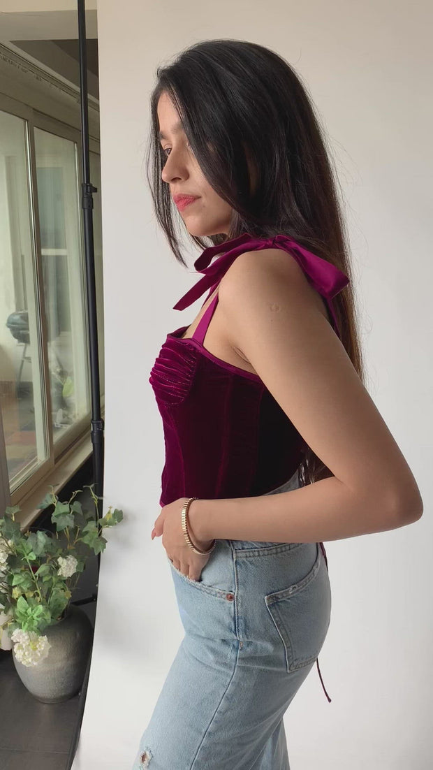 Velvet Corset Top