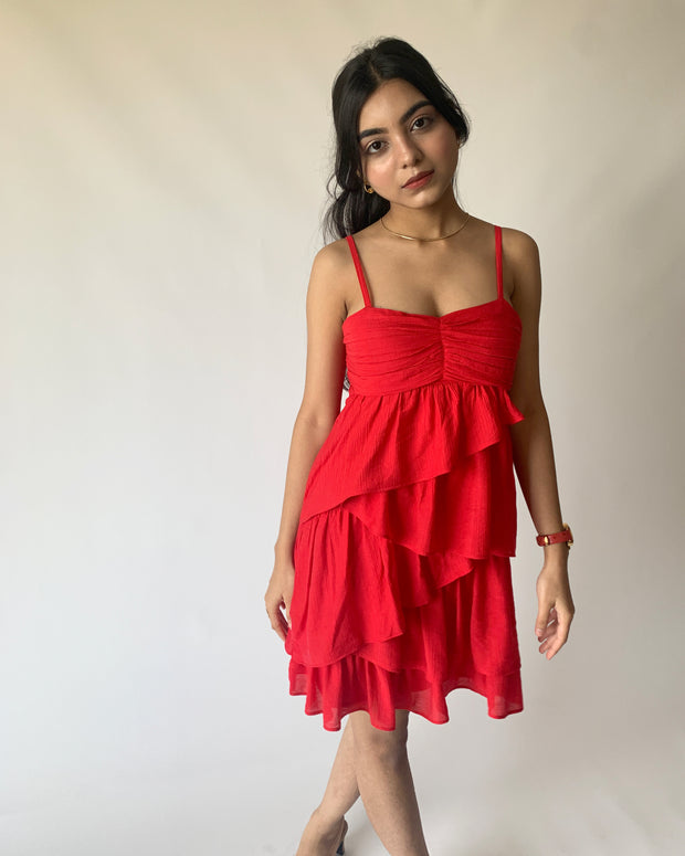 Red Ruffles Dress