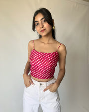 Raspberry Lace Back Top