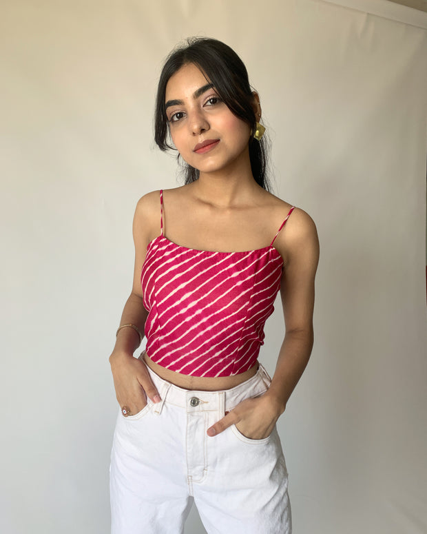 Raspberry Lace Back Top
