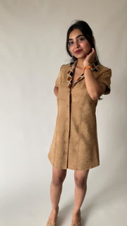 Camouflage Suede Mini Dress