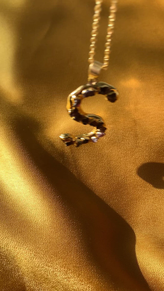 Studded Initial Pendant - S