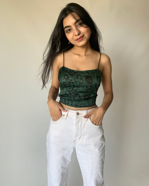 Jungle Green Lace Back Top