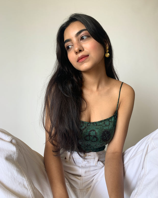 Jungle Green Lace Back Top