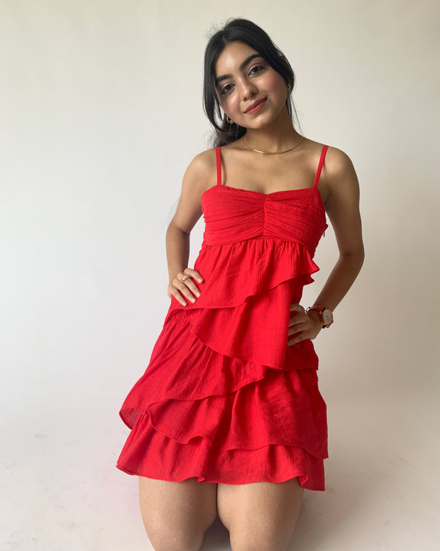 Red Ruffles Dress