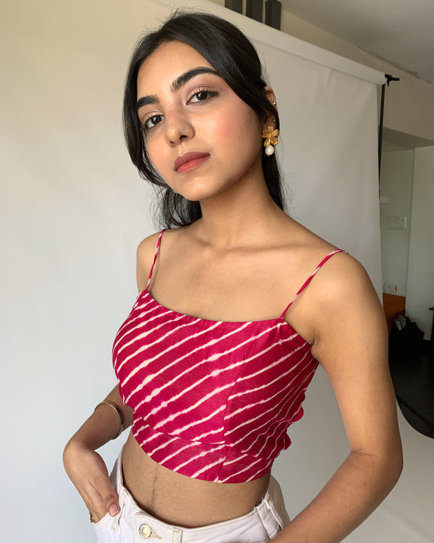 Raspberry Lace Back Top