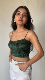 Jungle Green Lace Back Top