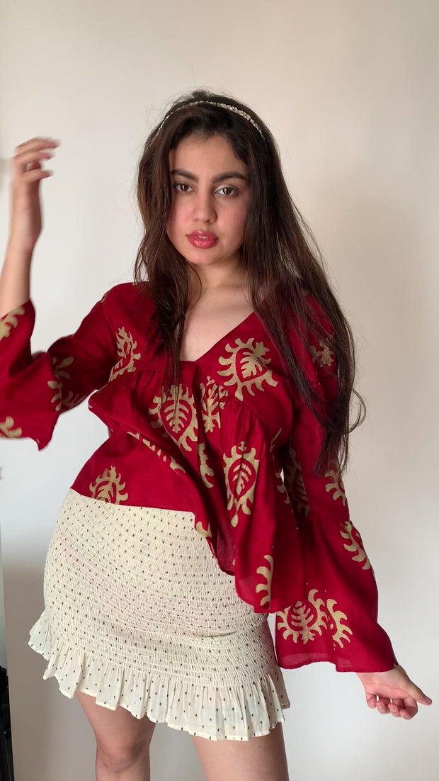 Red Motifs Top
