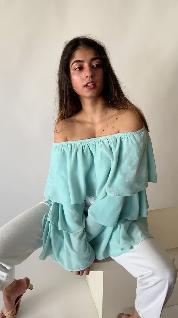 Velvet Ruffles Top