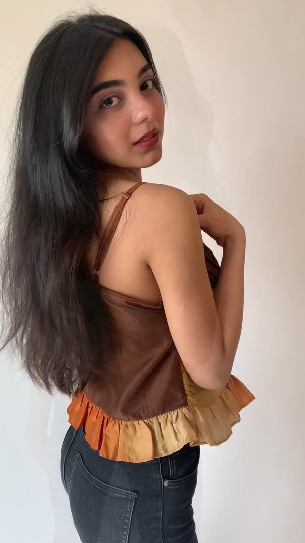 Mustard Brown Gradient Top