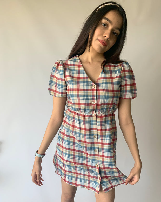 Cotton Candy Puff Sleeves Dress