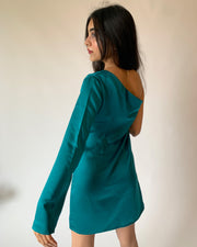 One Shoulder Milano Satin Dress