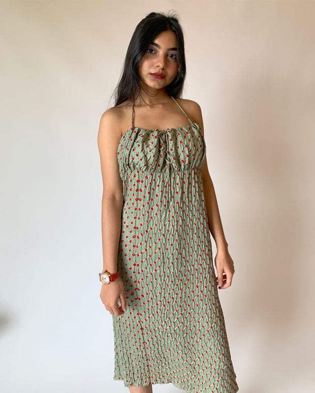 String Tie Midi Dress