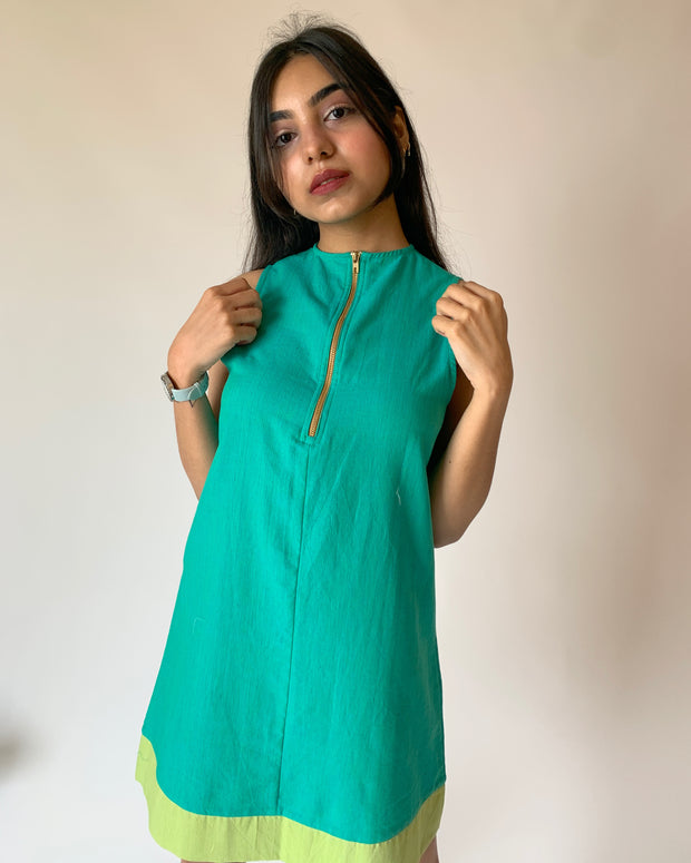 Front Zipped Mini Dress