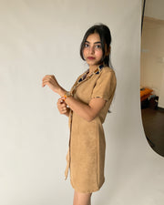Camouflage Suede Mini Dress