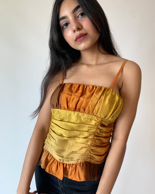 Mustard Brown Gradient Top