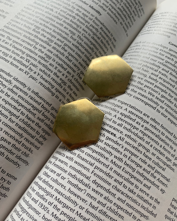 Vintage Stained Studs - Hexagonal