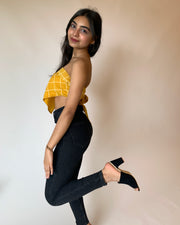 Yellow Striped Scarf Top