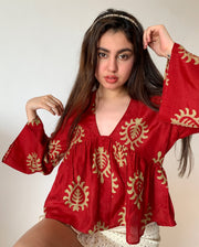Red Motifs Top