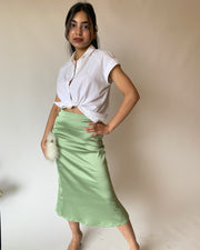 Light Green Satin Skirt