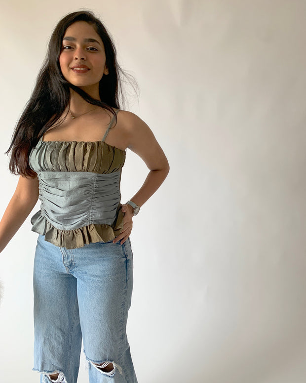 Olive Green Gradient Top