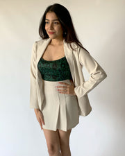 Office White Blazer Skirt Set