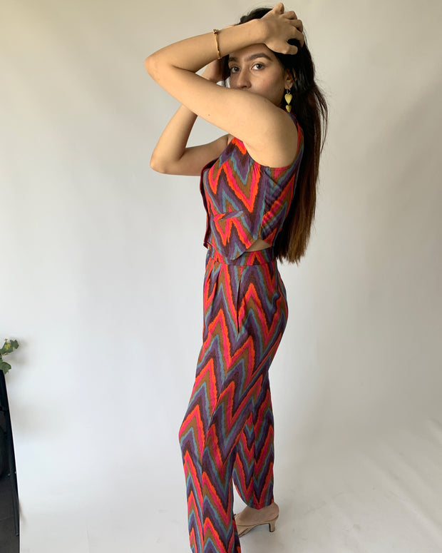 Retro Print Vest & Trousers Set