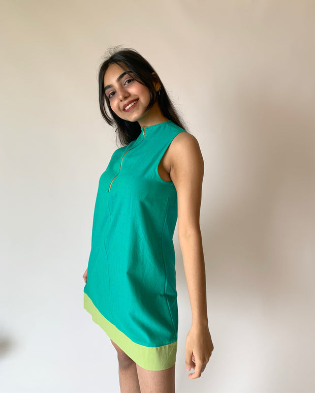 Front Zipped Mini Dress