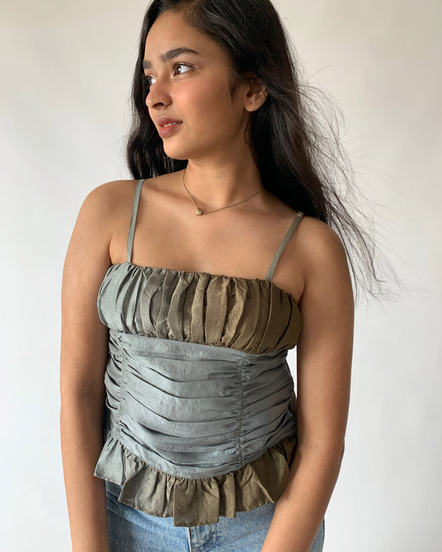 Olive Green Gradient Top