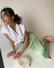 Light Green Satin Skirt