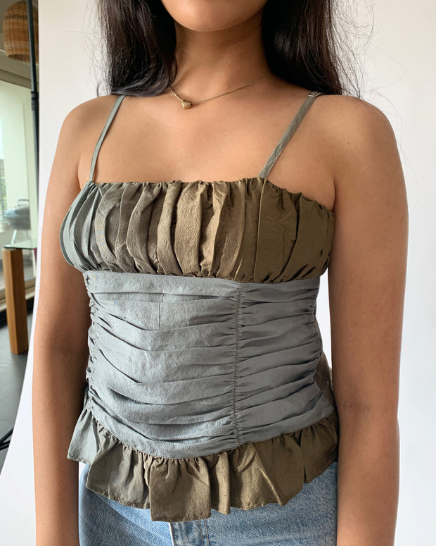 Olive Green Gradient Top
