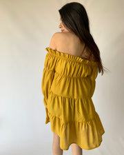 Mustard Yellow Off Shoulder Dress