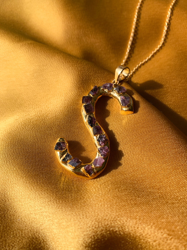 Studded Initial Pendant - S