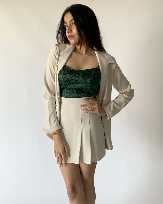 Office White Blazer Skirt Set