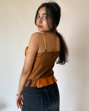 Mustard Brown Gradient Top