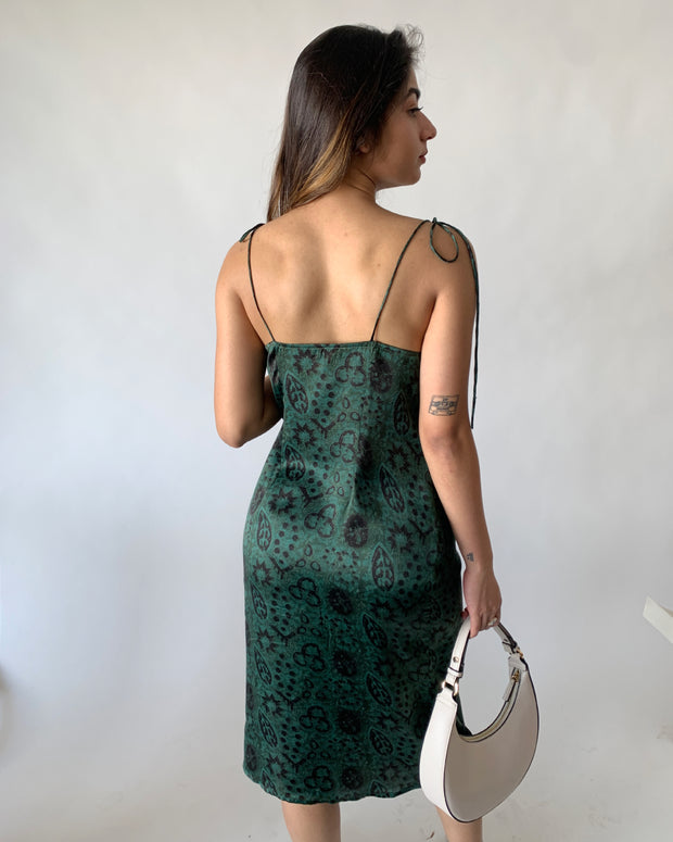 String Tie Cowl Neck Dress