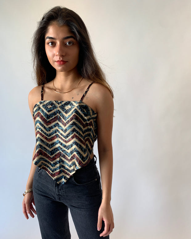 Mushru Silk Knotted Top